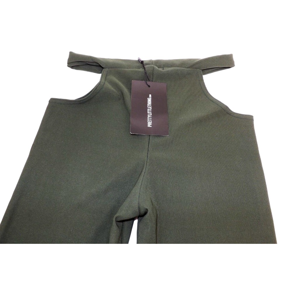 Pretty Little Thing Olive Bandage Rib Cut Leggings - Size 8 - NEW ! - Picture 9 of 16